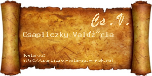 Csapliczky Valéria névjegykártya