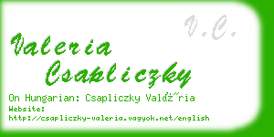 valeria csapliczky business card